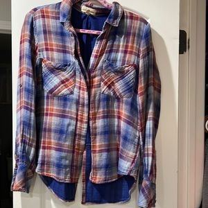 Multi color flannel button shirt
